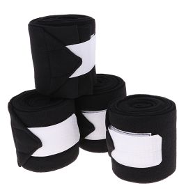 Horse Leg Straps Leg Wraps Leg Bandage Set (Color: Black)