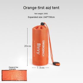 Portable Outdoor Disaster Relief Tent Camping Temporary Simple Sleeping Bag Warm Emergency Blanket (Option: Orange Tent-Single)