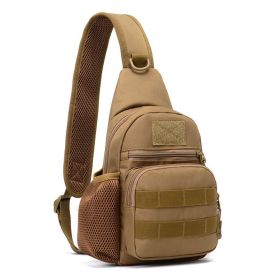 Military Tactical Shoulder Bag; Trekking Chest Sling Bag; Nylon Backpack For Hiking Outdoor Hunting Camping Fishing (Color: Khaki, Material: Nylon)