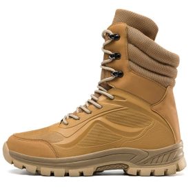 Tactical Shoes Men Hiking Boots Outdoor Camping Autumn Military Boots Microfiber Mountain Climbing Shoes Forces Equipment 39-45 (Color: sand, size: 45.0)