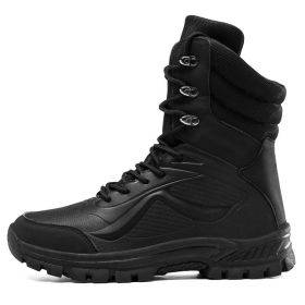 Tactical Shoes Men Hiking Boots Outdoor Camping Autumn Military Boots Microfiber Mountain Climbing Shoes Forces Equipment 39-45 (Color: Black, size: 44.0)