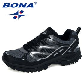 BONA 2022 New Designers Popular Sneakers Hiking Shoes Men Outdoor Trekking Shoes Man Tourism Camping Sports Hunting Shoes Trendy (Color: Charcoal grey D grey, size: 10)