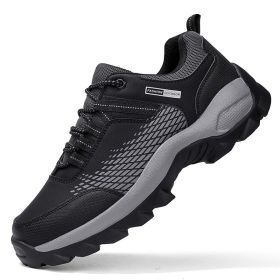 Men's outdoor leisure sports hiking shoes (Color: Black, size: 43.0)