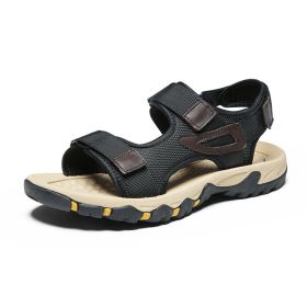 Men Summer Sandals Man Beach Sandals Mountain Hiking Sandals Outdoor Casual Slippers Comortable Non-Slip Shoes Puls Size 47 (Color: Black, size: 46.0)