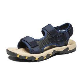 Men Summer Sandals Man Beach Sandals Mountain Hiking Sandals Outdoor Casual Slippers Comortable Non-Slip Shoes Puls Size 47 (Color: Navy, size: 41.0)