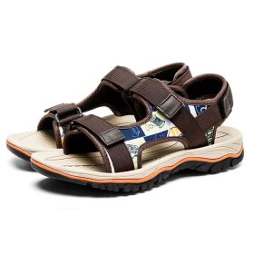 Men Fashion Sandals 2022 Summer Man Beach Sandals Moutain Hiking Sandals Plus Size 47 Outdoor Casual Shoes Non-slip Aqua Shoes (Color: Brown, size: 39.0)