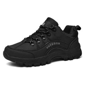 Outdoor Men Treking Shoes Breathable Climbing Hiking Sneakers Men Trainers Comfortable Walking Casual Shoes Men Camping Shoes (Color: Black, size: 38.0)