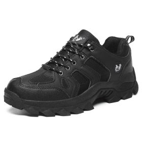 Waterproof Mens Hiking Sneakers Mountain Climbing Shoes Men Outdoor Trekking Sport Shoes Men Non-Slip Hunting Trekking Boots (Color: Black, size: 47.0)