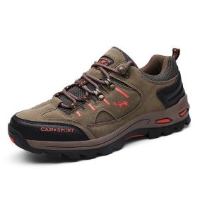 High Quality Men Hiking Shoes Autumn Winter Brand Outdoor Mens Sport Trekking Mountain Boots Waterproof Climbing Athletic Shoes (Color: Khaki, size: 40.0)