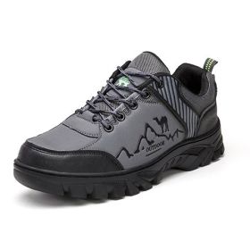 Outdoor Trekking Shoes Men Hiking Shoes Waterproof Non Slip Climbing Camping Trekking Men Sneakers (Color: Gray, size: 44.0)