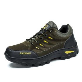 Outdoor Trekking Shoes Men Hiking Shoes Waterproof Non Slip Climbing Camping Trekking Men Sneakers (Color: Black, size: 41.0)