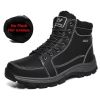 Brand Winter Leather Men Boots Plush Warm Men Snow Boots Outdoor Non-slip Hiking Boots Men Winter Shoes Men Sneakers Size 39-48