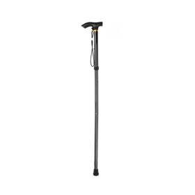 Anti-Slip Adjustable Folding Travel Hiking Walking Stick (Color: Black, Type: Walking Stick)