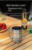 Outdoor stainless steel mug large capacity beer mug retro tea cup old wide mouth mug camping mug self-drive