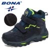 BONA 2020 New Designers Outdoor Hiking Boots Kids Leather Mountain Boots Children Climbing Sport Snow Shoes Boys Plush Warm