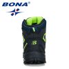 BONA 2020 New Designers Hiking Shoes Non-Slip Sneakers Boys Outdoor Sport Walking Climbing Shoes Kids Ankle Boots Plush Footwear