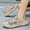 Men Sandals Summer Breathable Outdoor Hiking Beach Shoes Male Non Slip Rubber Sole Slippers Handmade Patchwork Roman Sandalies